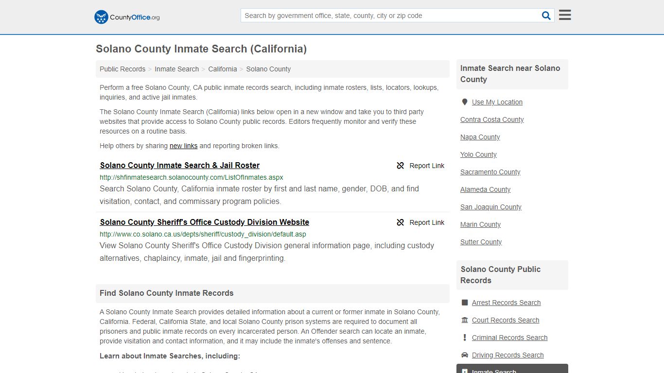 Inmate Search - Solano County, CA (Inmate Rosters & Locators)